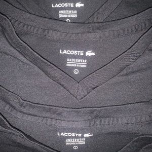 3 Lacoste Black Shirts
